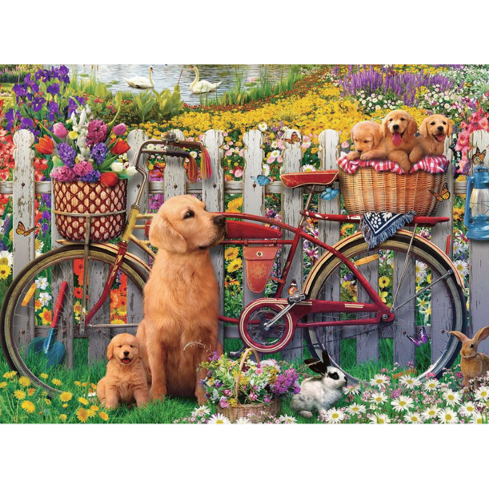 Cute Dogs in the Garden