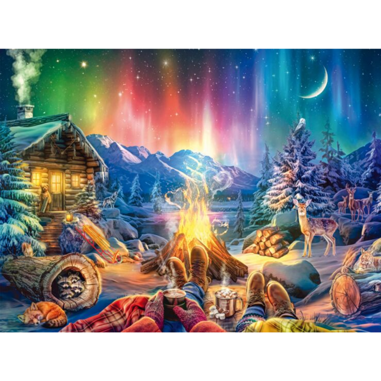 Campfire Romance under the Starry Sky