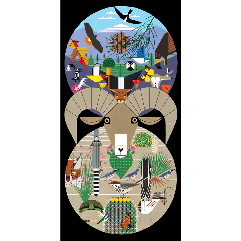 Charley Harper: The California Desert Mountains - Thirsty Meeples
