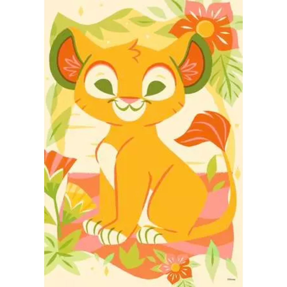 Children's Disney 100th Anniversary Simba puzzle by Ravensburger, featuring colorful Simba illustration for kids' entertainment.