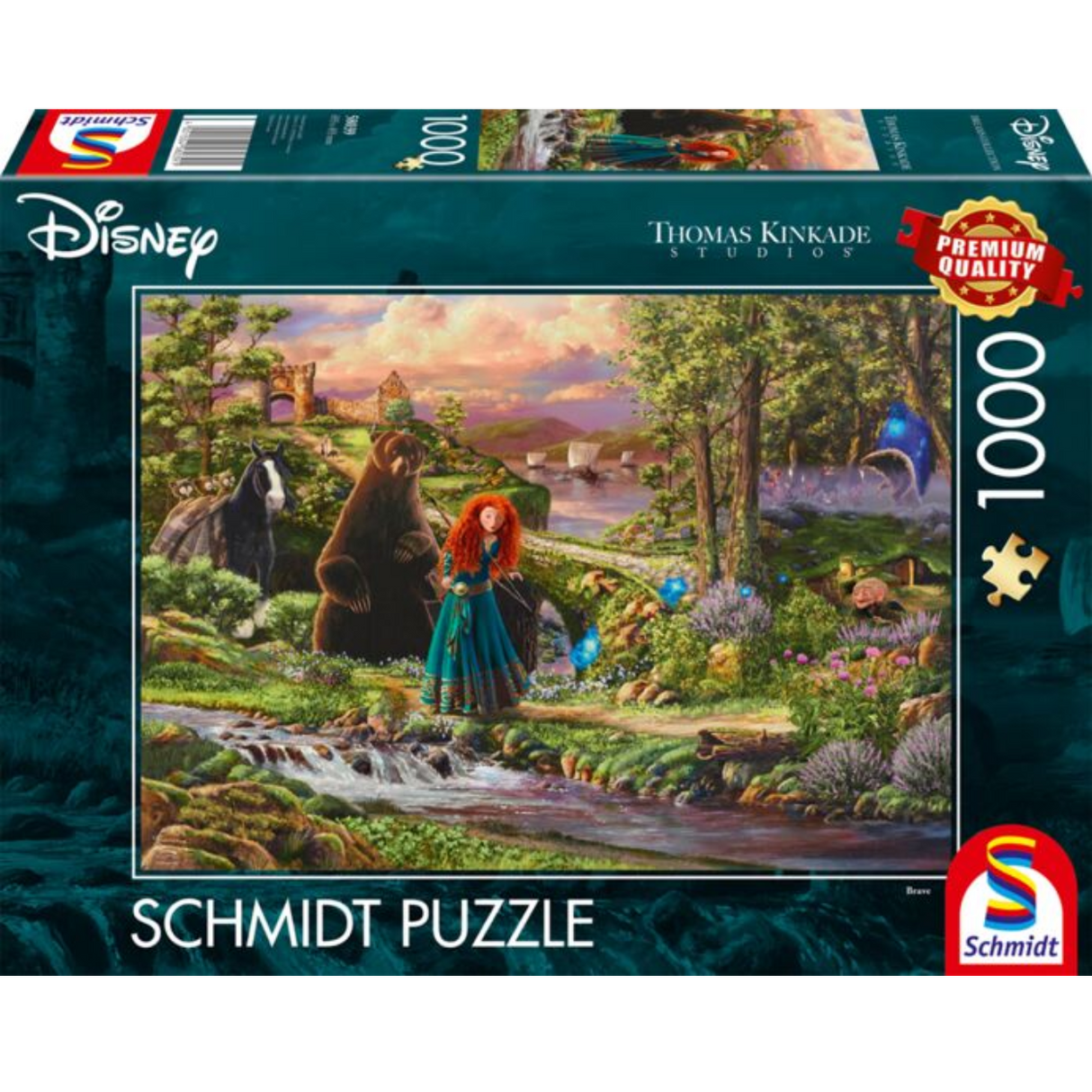 Disney Brave 1000-piece adult puzzle by Schmidt featuring a colorful scene from the Disney Brave movie.