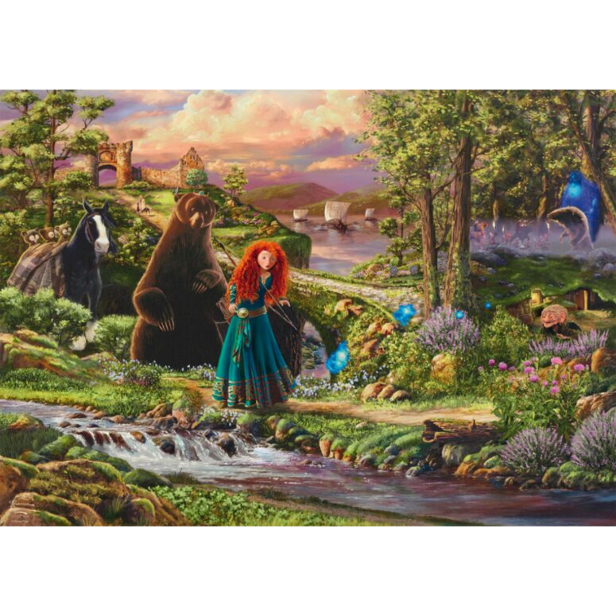 Disney Brave adult puzzle by Schmidt featuring a colorful scene from the Disney movie with 1000 pieces.