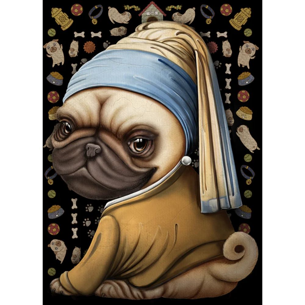Pug with a Pearl Earring