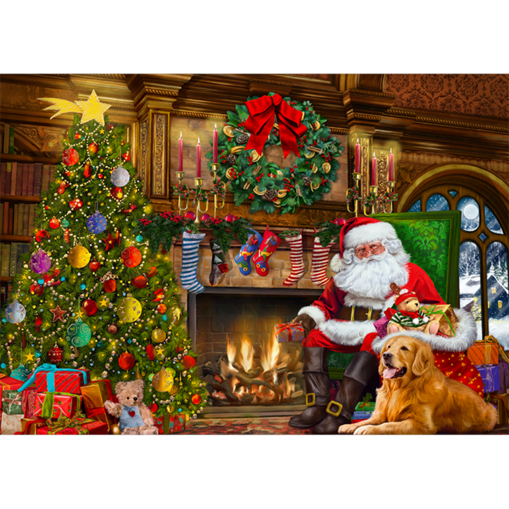 Santa by the Christmas Tree
