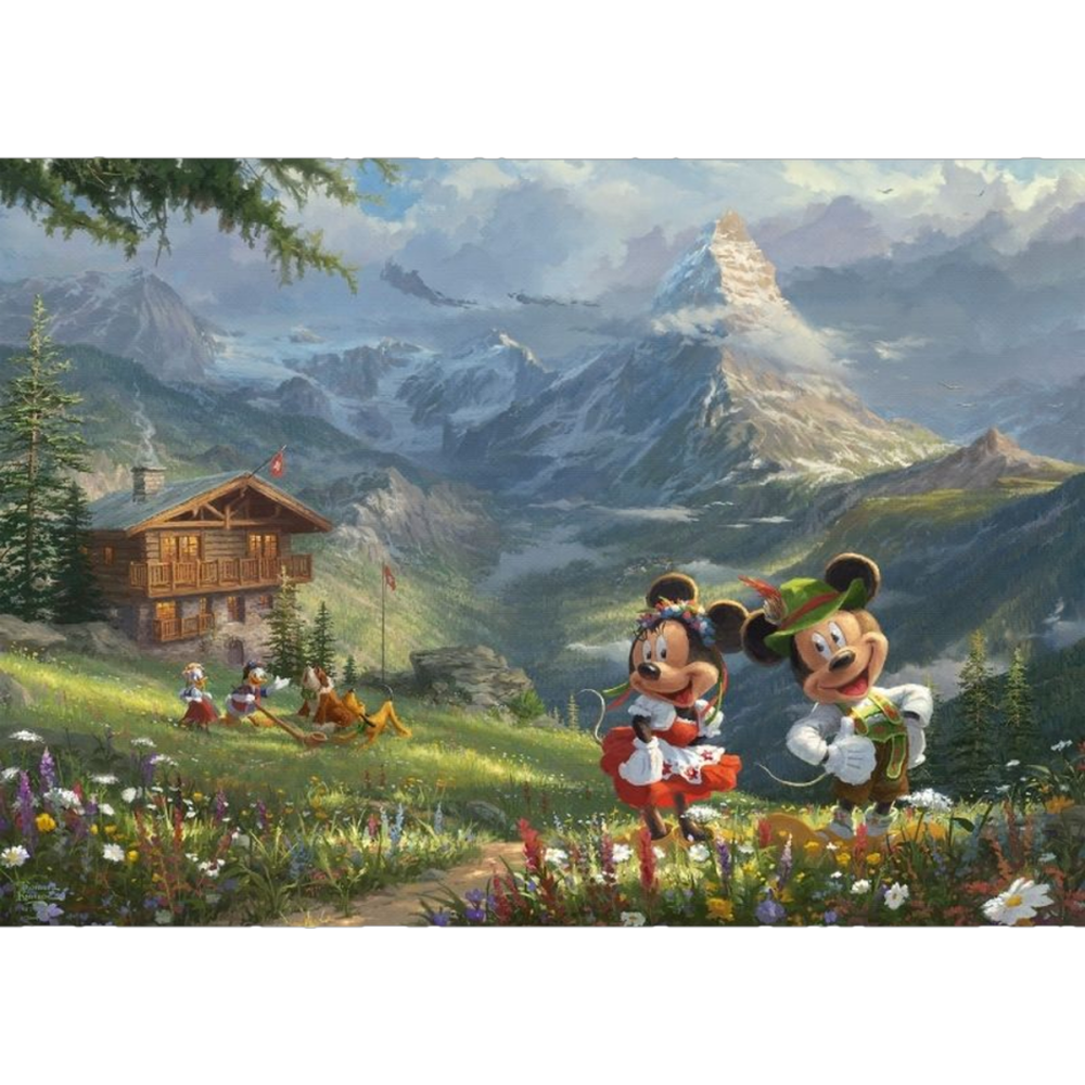 Thomas Kinkade: Mickey and Minnie in the Alps