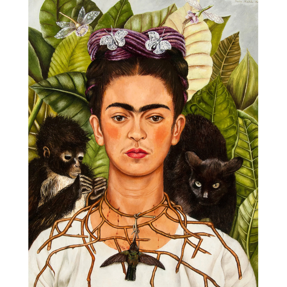 Frida Kahlo: Self-Portrait with Thorn Necklace and Hummingbird