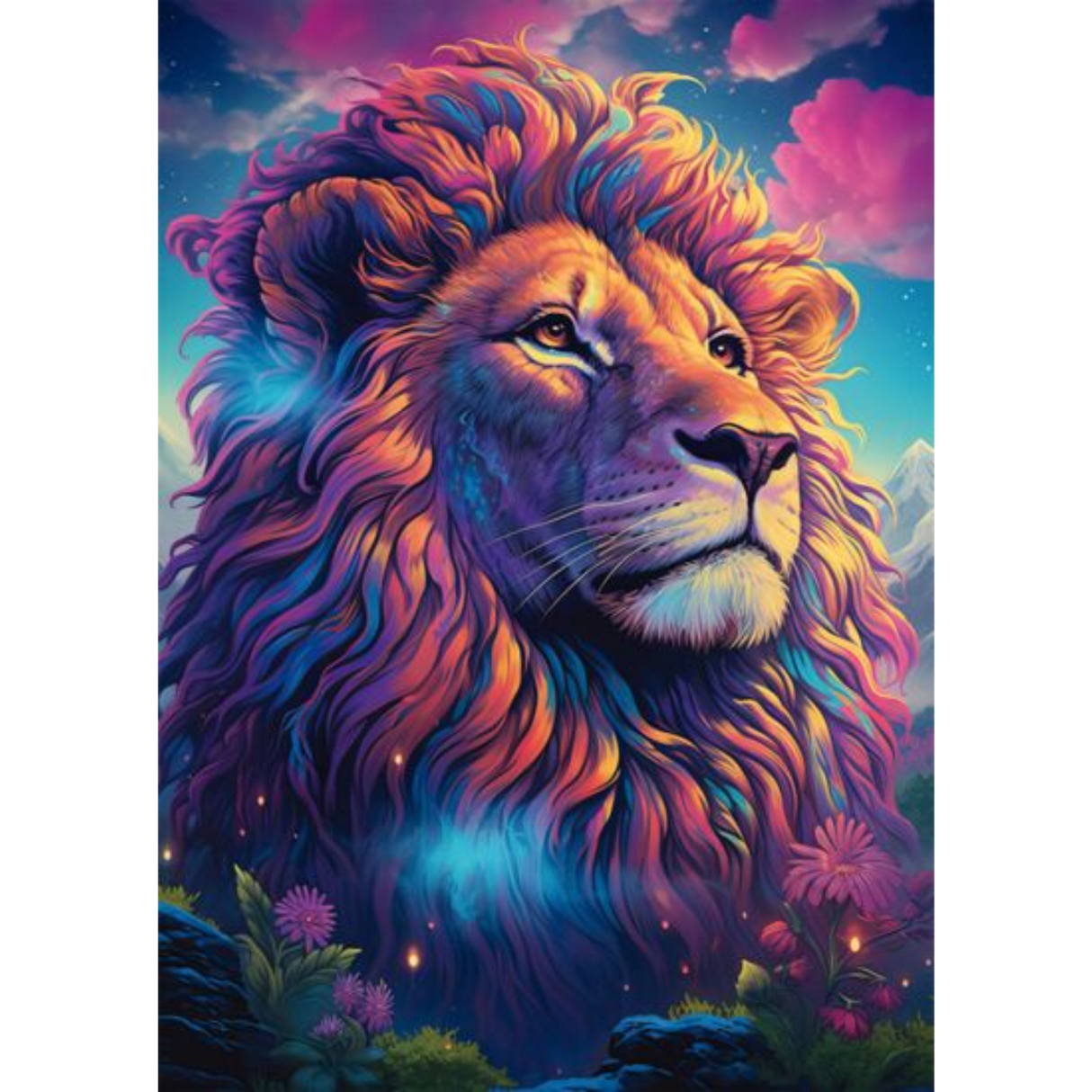 Lion in the Wind of Colours