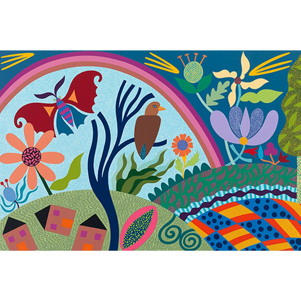 Lisa Houck: Landscape with Visitors Floor Puzzle