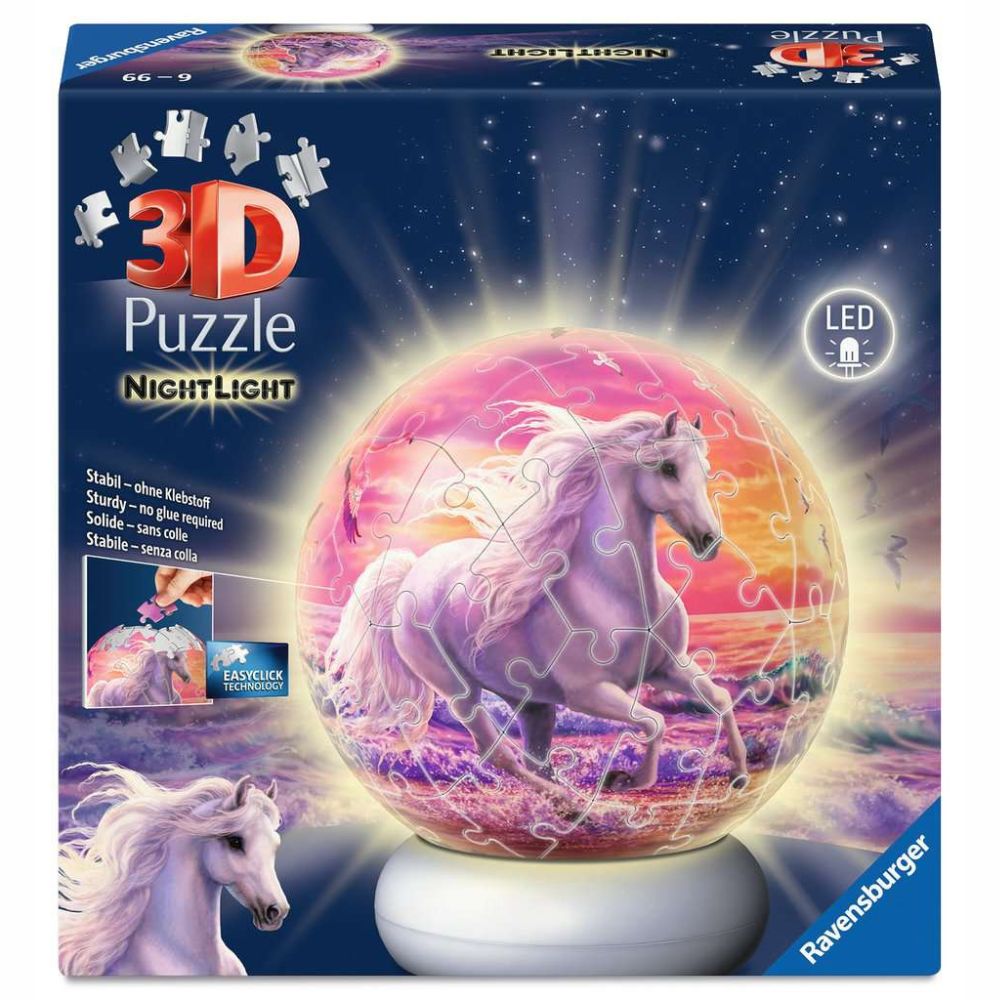 Nightlight Puzzle: Horses at the Beach