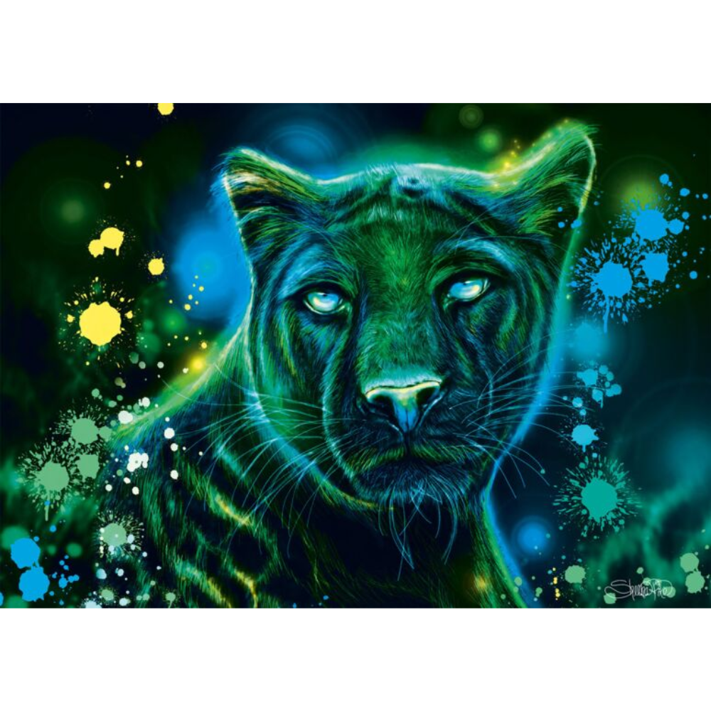 Neon Blue Green Panther