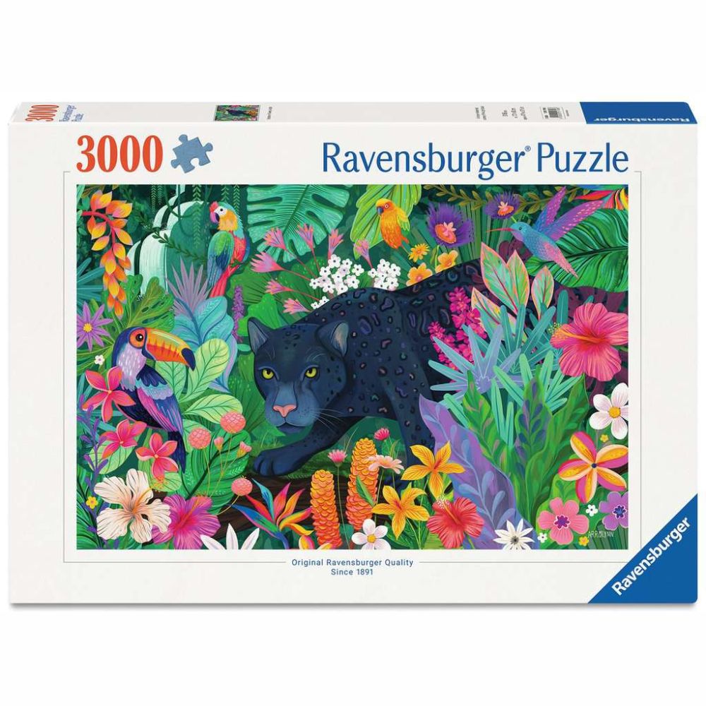 Panther in Flower Jungle