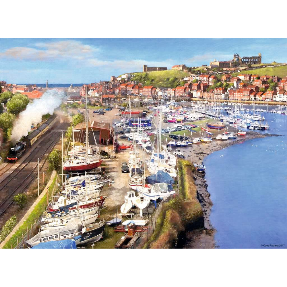 Ravensburger Picturesque Yorkshire adult puzzle with 500 pieces showcasing scenic Yorkshire landscape imagery.