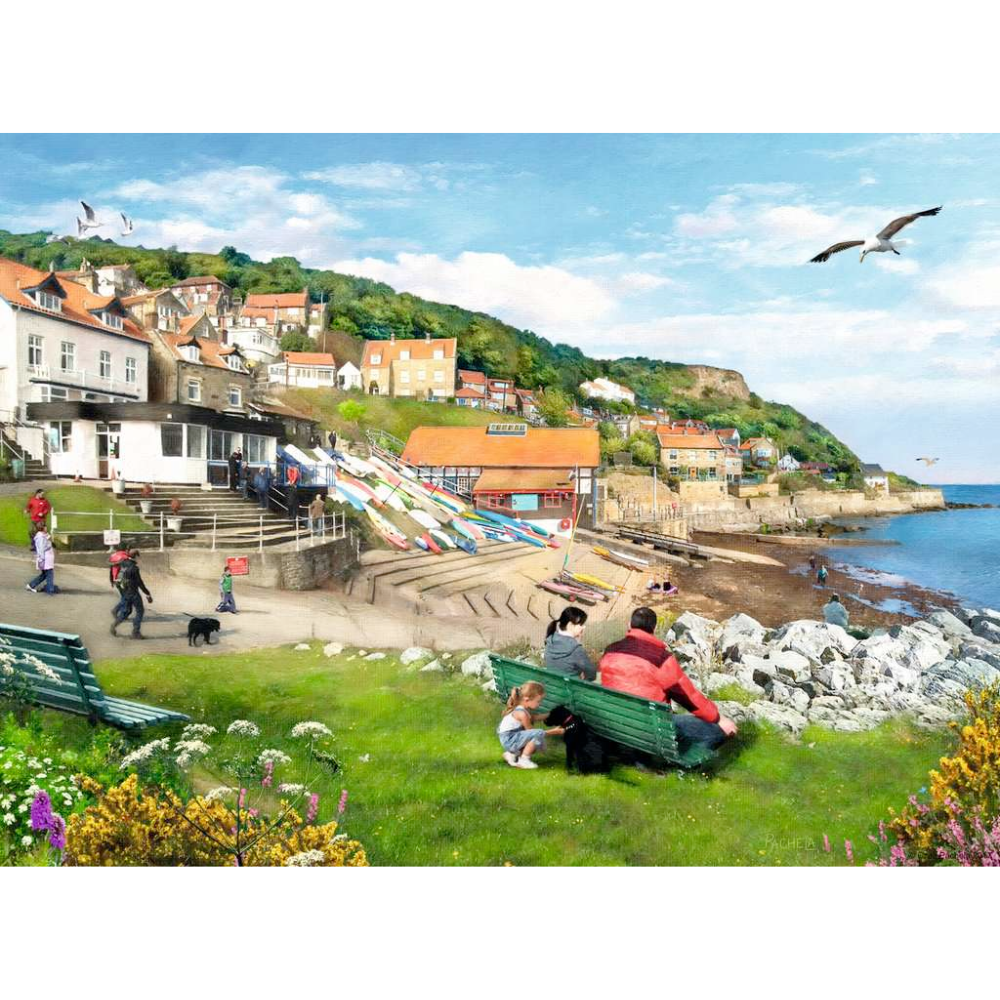 Ravensburger adult puzzle titled Picturesque Yorkshire featuring a scenic view of Yorkshire landscape with 500 pieces.