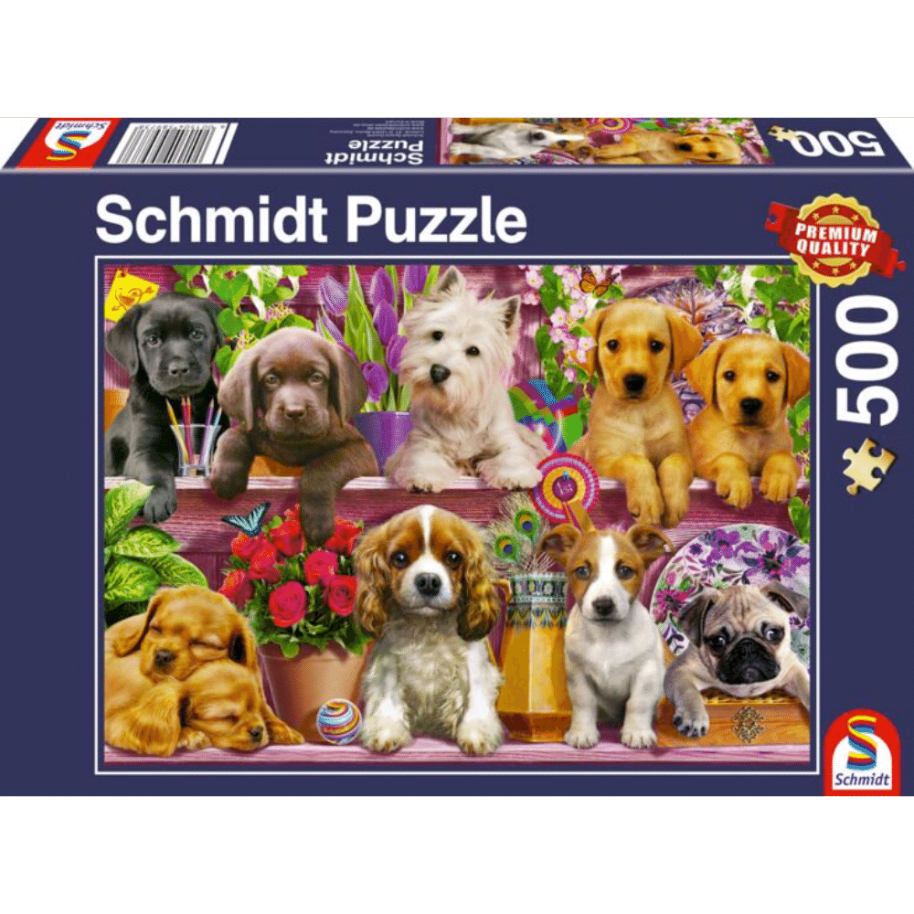 Puppies on the Shelf (500 Pieces)
