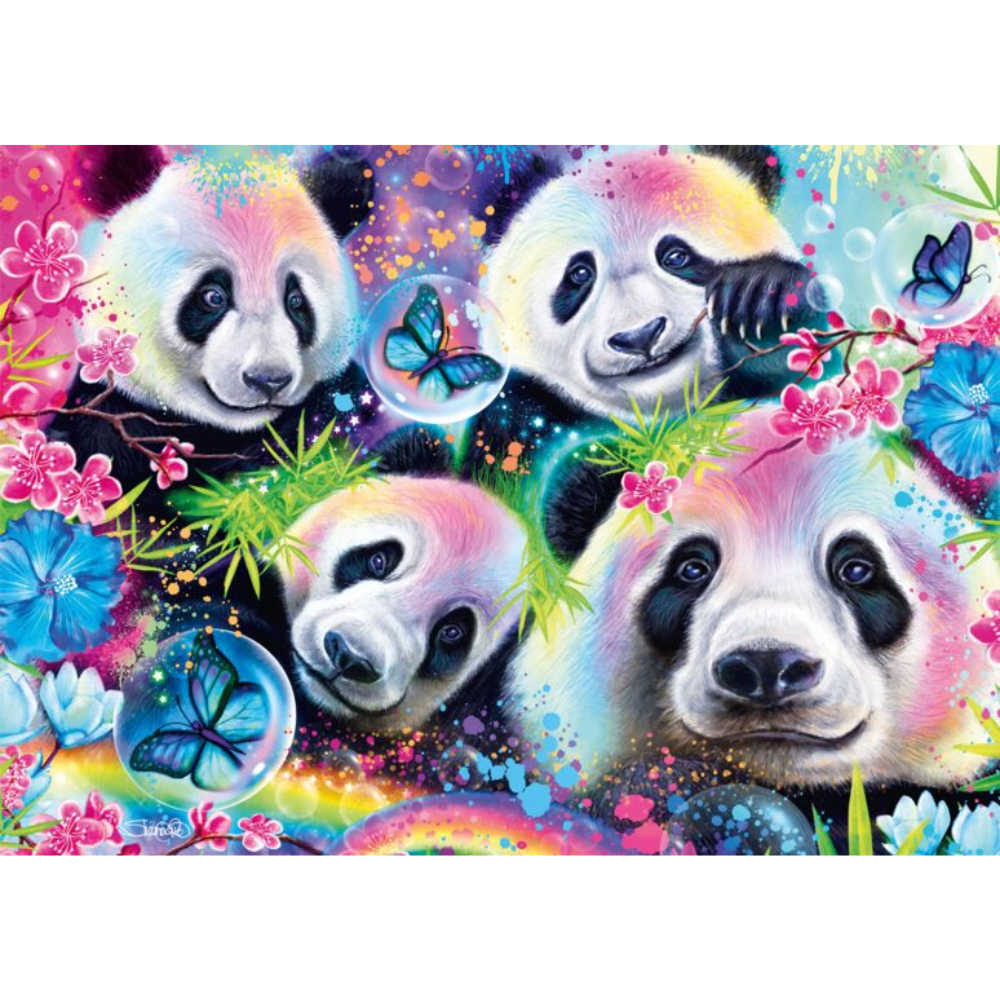 Neon Rainbow Pandas