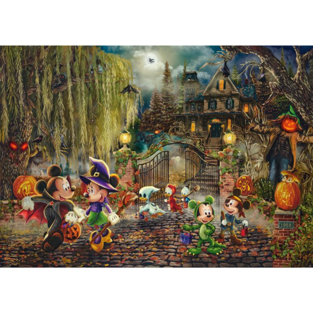 Thomas Kinkade: Disney Mickey & Minnie Halloween Fun
