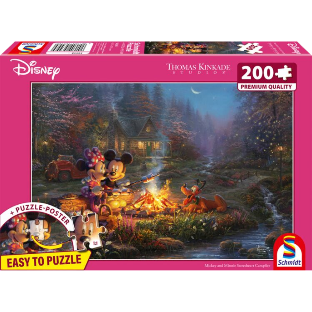 Thomas Kinkade: Disney Mickey & Minnie Sweetheart Campfire