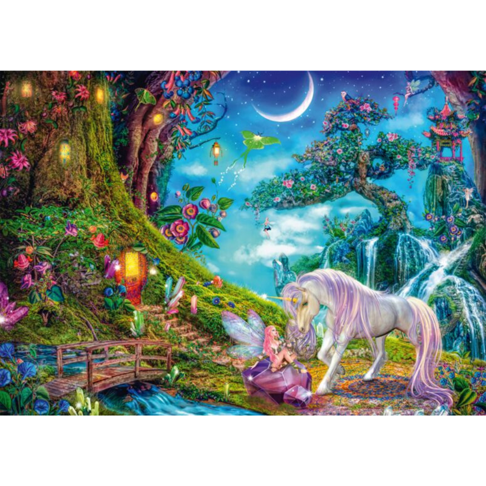 Unicorn and Elf Among the Trees