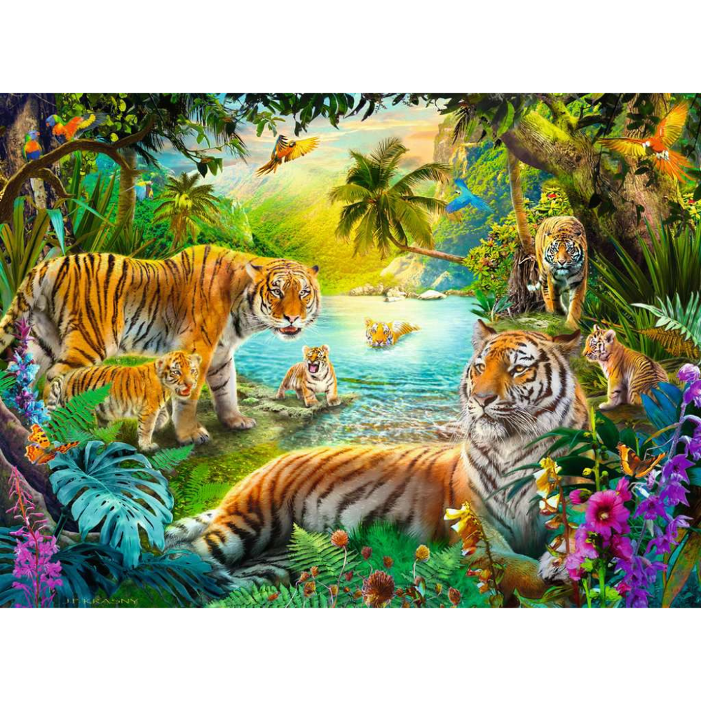 Tiger Family in Oasis