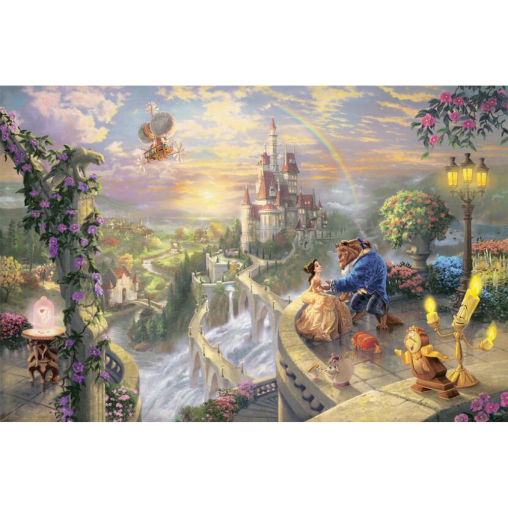 Thomas Kinkade: Beauty and the Beast Falling in Love