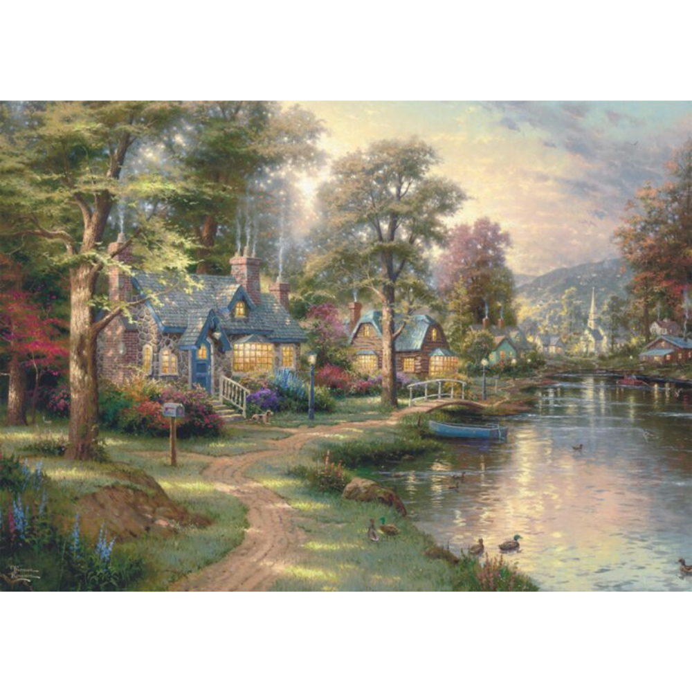 Thomas Kinkade: Hometown Lake Wooden Puzzle