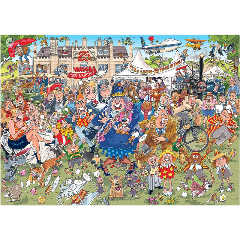 Adult puzzle by Wasgij, Original 40 Garden Party, featuring a colorful scene of people enjoying a garden celebration.