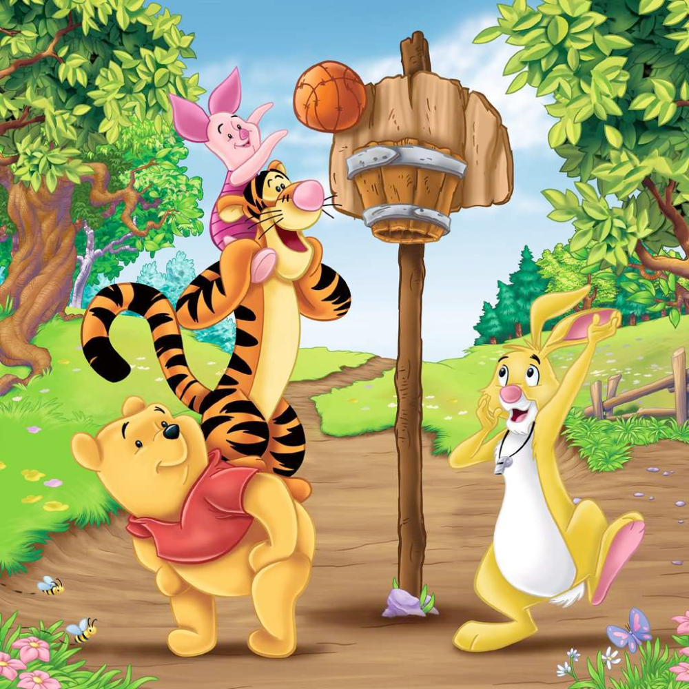 Ravensburger Winnie the Pooh children's puzzle with 49 colorful pieces featuring Winnie the Pooh and friends artwork.