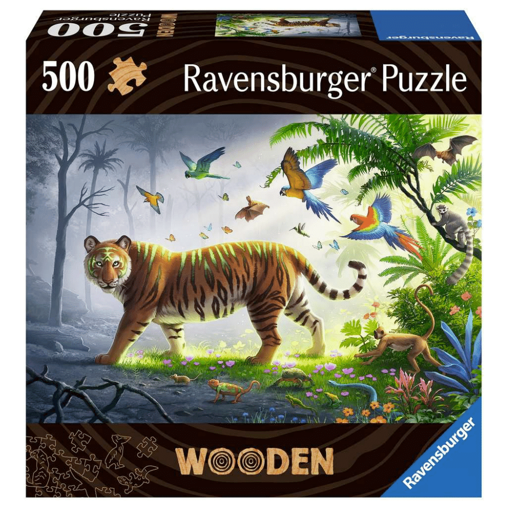 Wooden Puzzle: Tiger in the Jungle - Thirsty Meeples