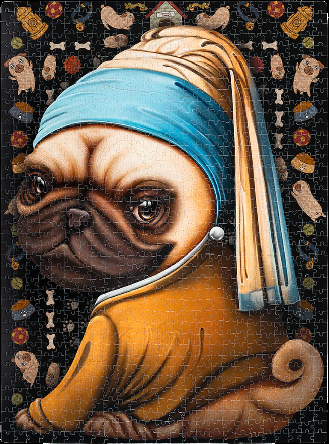Pug with a Pearl Earring
