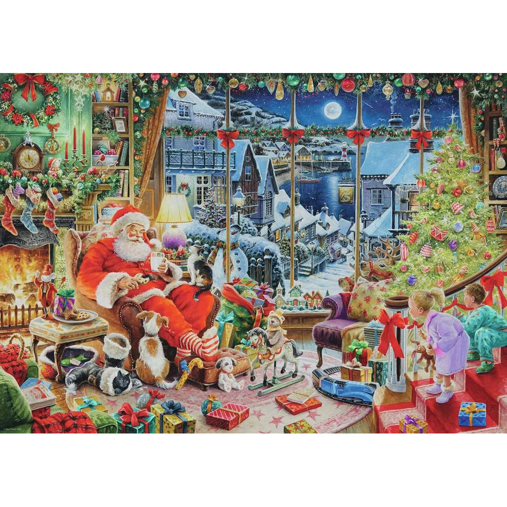 Santa Takes a Break jigsaw puzzle artwork