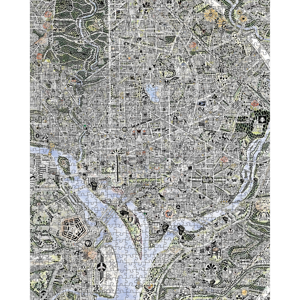 Gareth Fuller: Map of DC and The Declaration of Independence – puzzle artwork (map side)