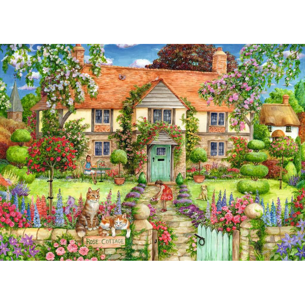 Rose Cottage jigsaw puzzle artwork