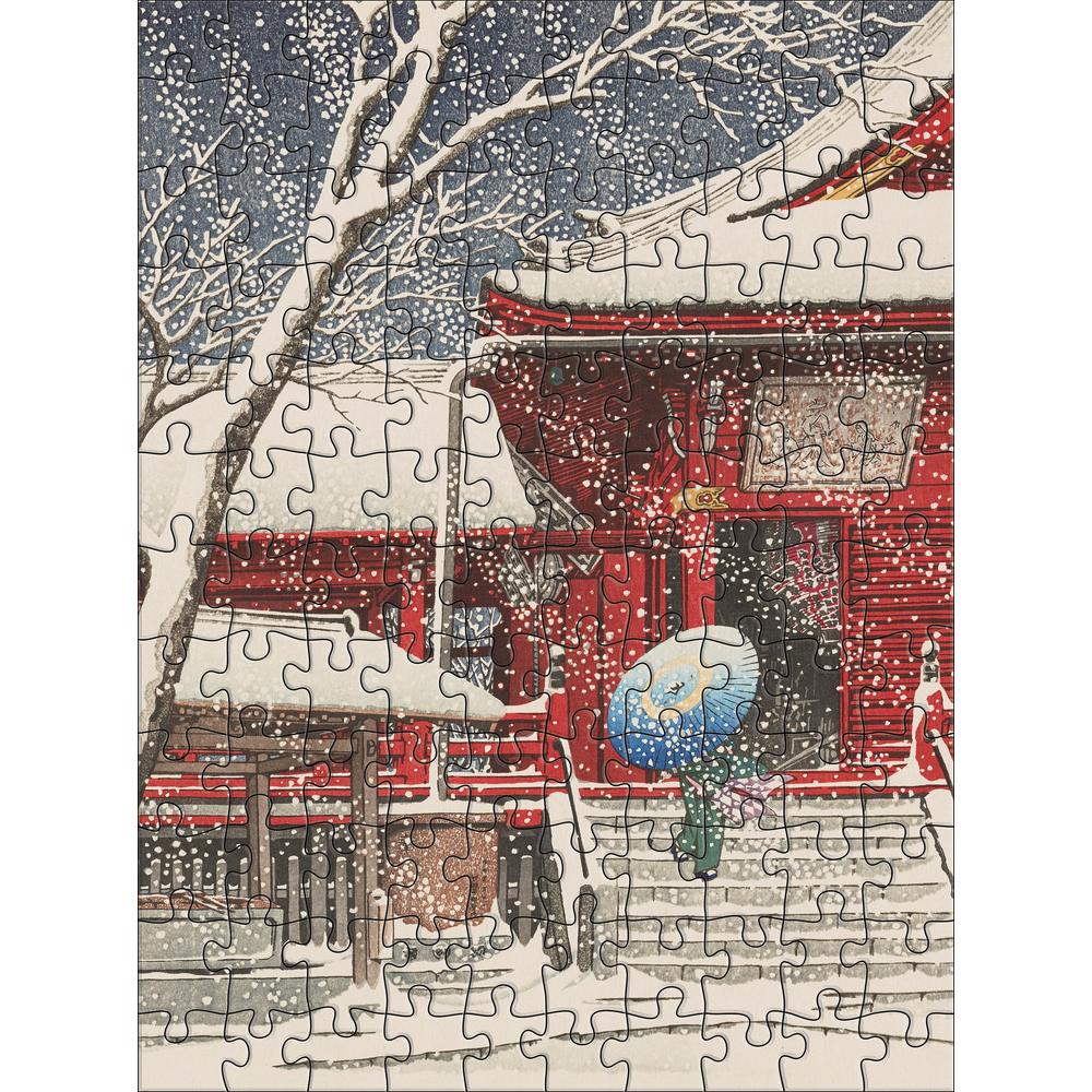Kawase Hasui: Snowfall Double-Sided Jigsaw Puzzle Set – puzzle artwork 1