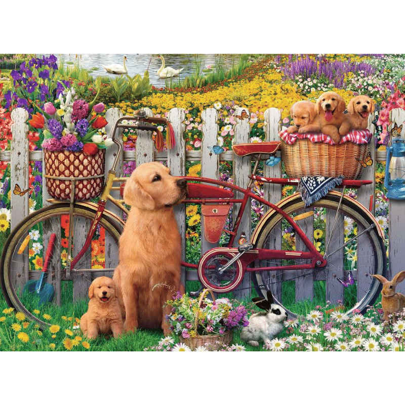 Cute Dogs in the Garden
