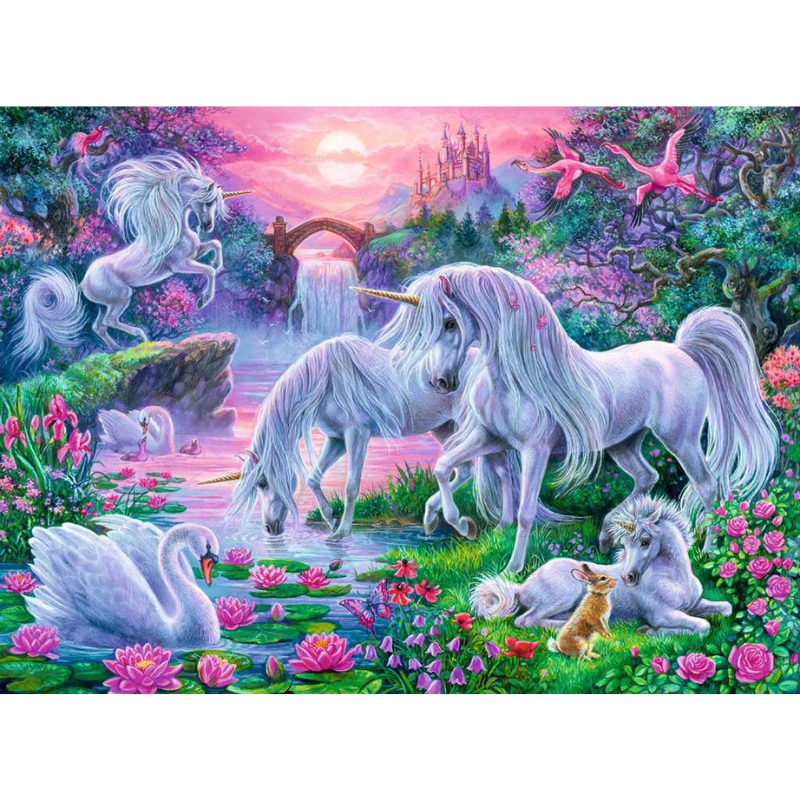 Unicorns in Sunset Glow