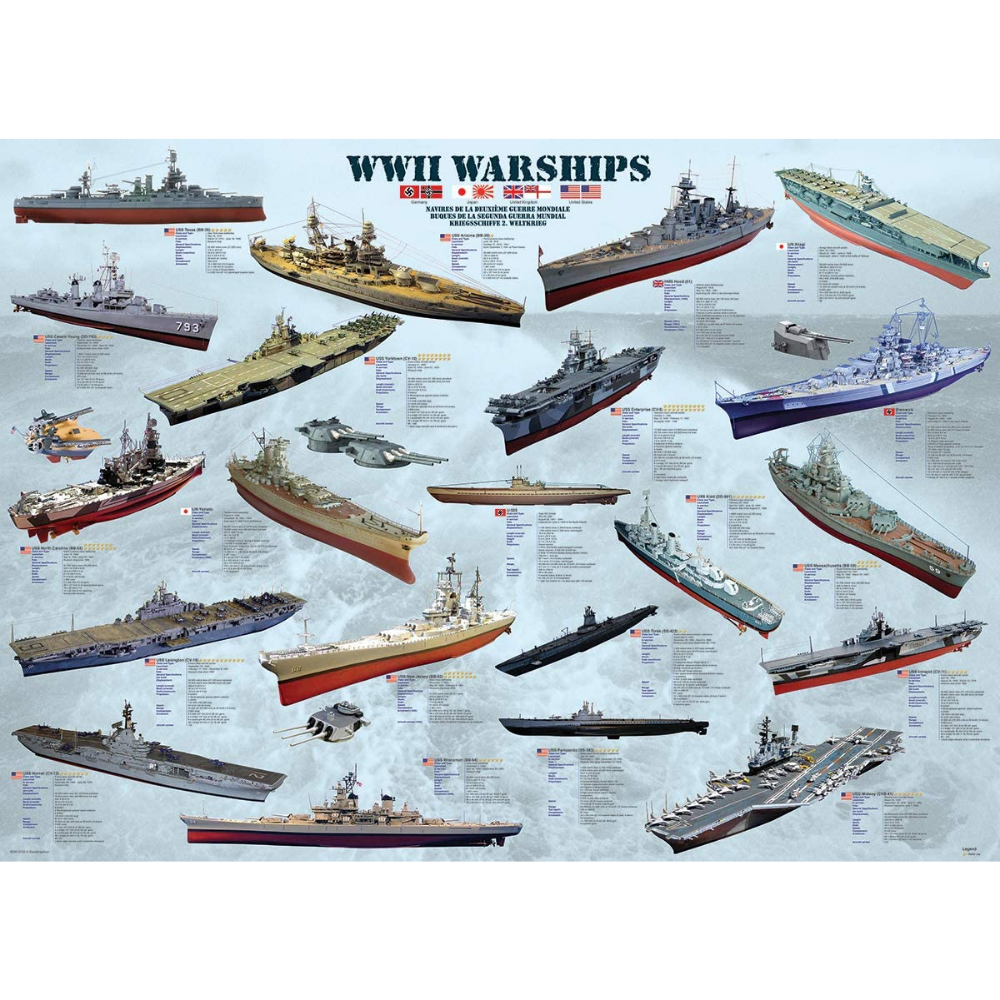 WW II Warships (1000 Pieces)