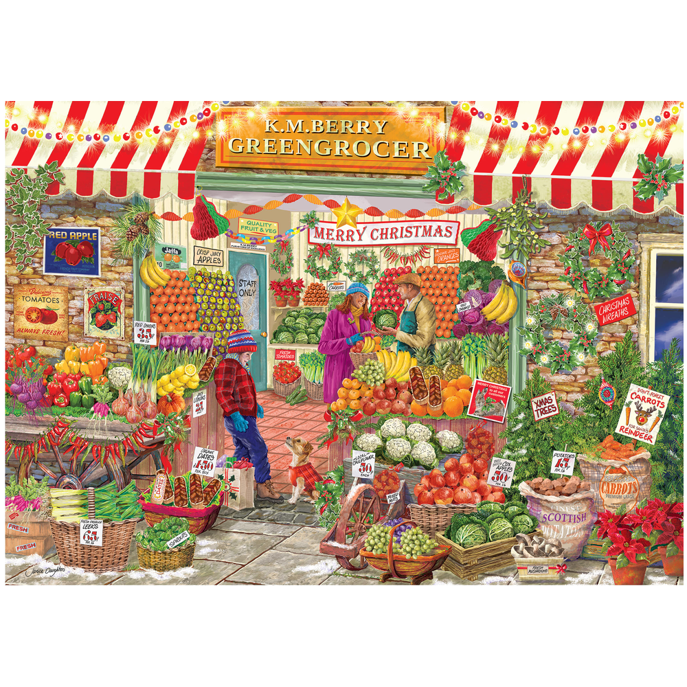 Festive Greengrocers jigsaw puzzle artwork