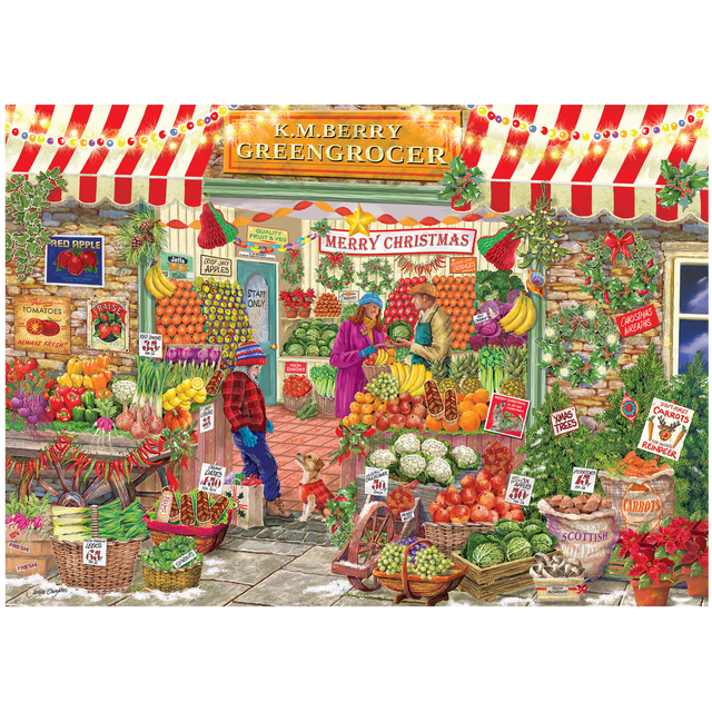Festive Greengrocers jigsaw puzzle artwork