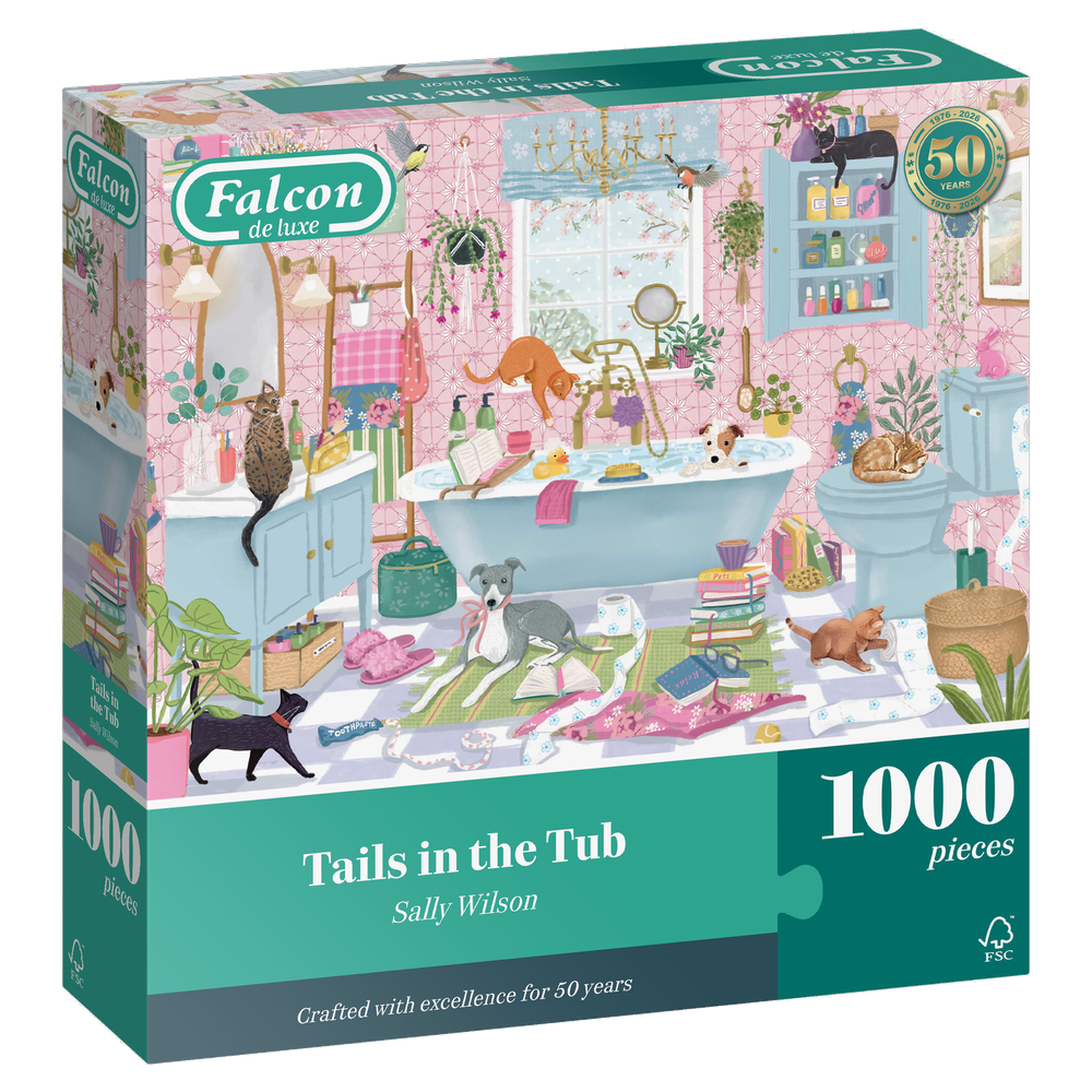 Tails in the Tub jigsaw puzzle box