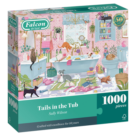 Tails in the Tub jigsaw puzzle box