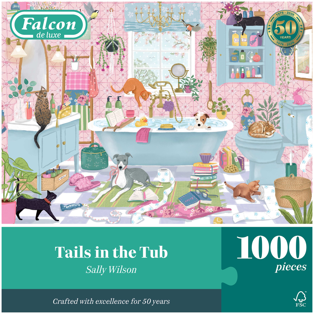 Tails in the Tub jigsaw puzzle box front