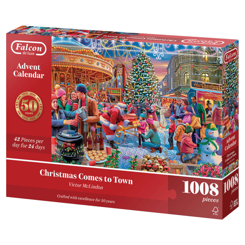 Falcon Advent Calendar Christmas Comes to Town box side view