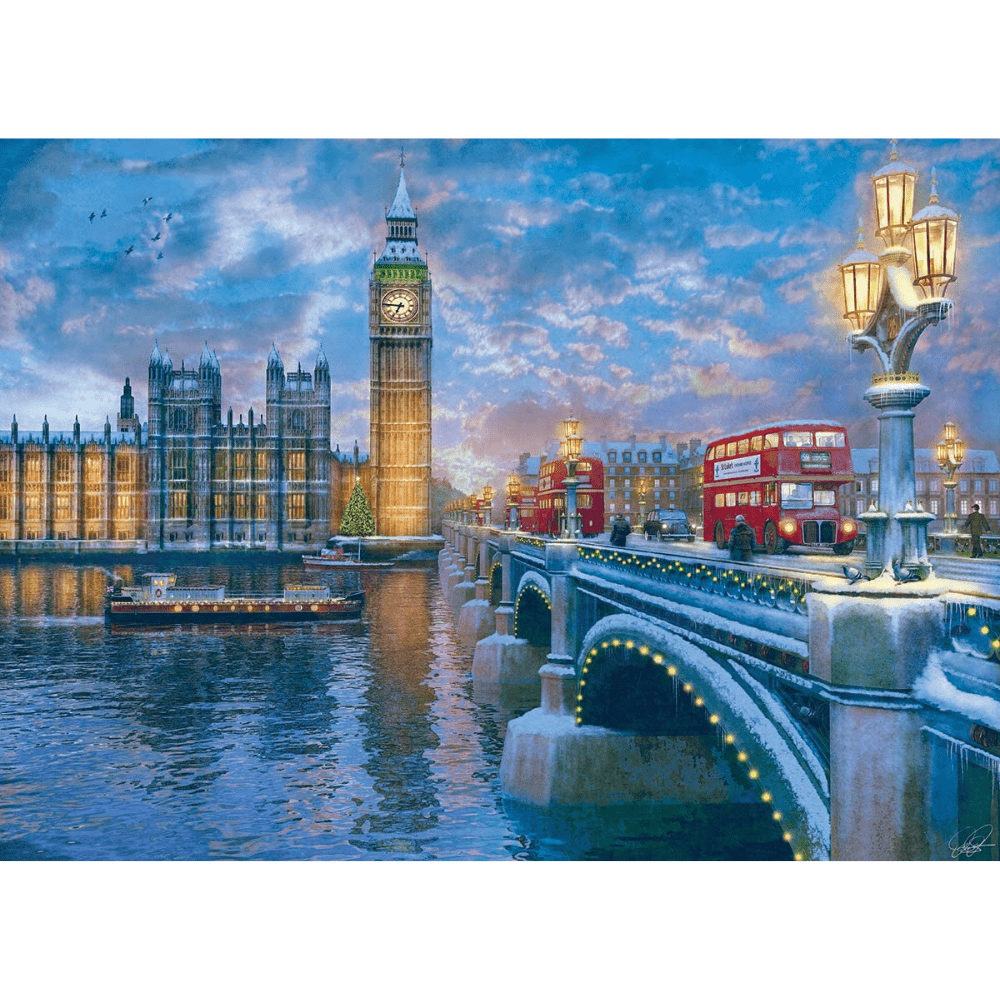 Dominic Davison Christmas Eve In London 1000 piece jigsaw puzzle artwork