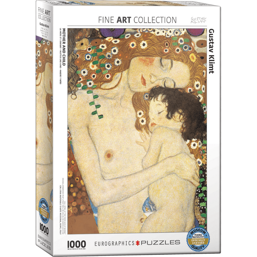 Gustav Klimt Mother and Child Detail 1000 piece jigsaw puzzle box