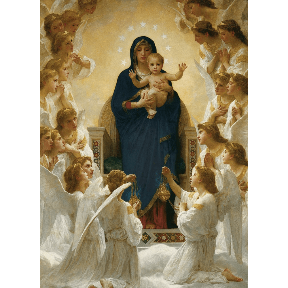Virgin with Angels 1000 piece jigsaw puzzle artwork
