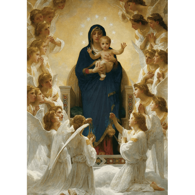 Virgin with Angels 1000 piece jigsaw puzzle artwork