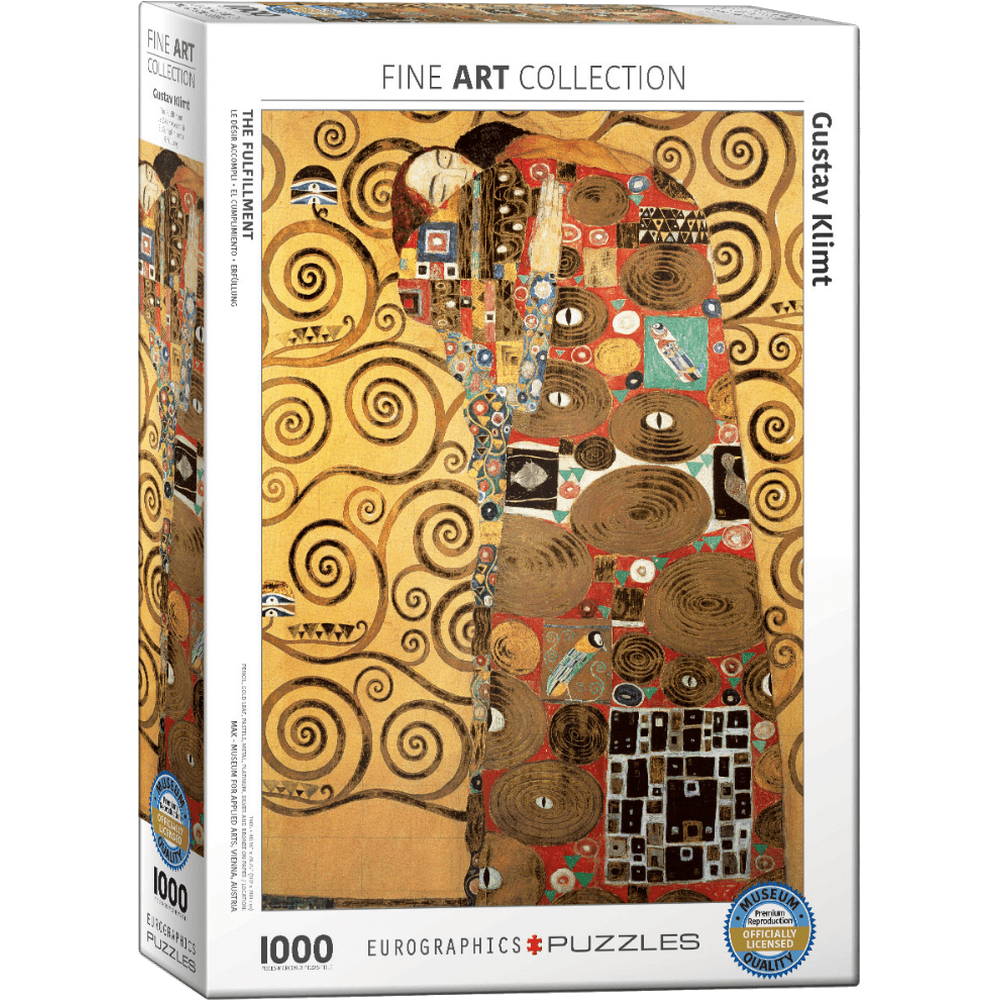 Gustav Klimt The Fulfillment Detail 1000 piece jigsaw puzzle box