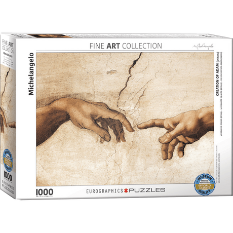Michelangelo Creation of Adam Detail 1000 piece jigsaw puzzle box