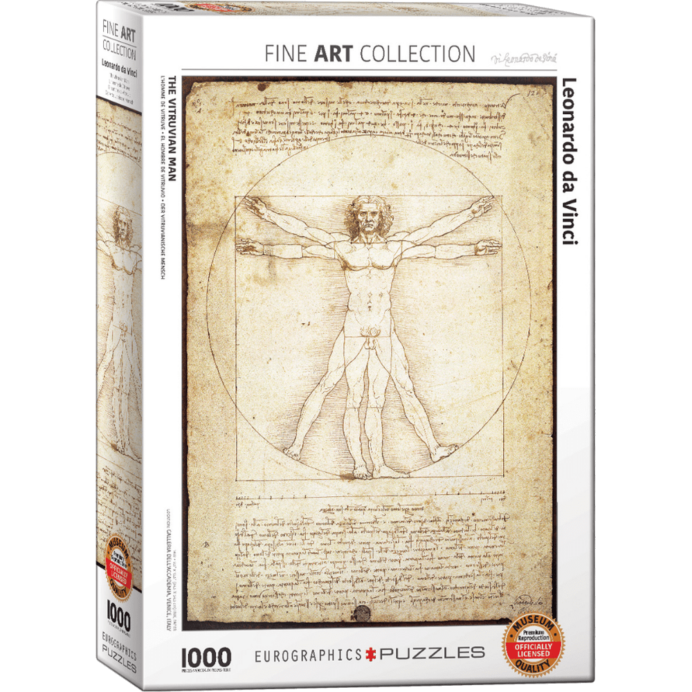 Leonardo Da Vinci: Schema delle Proporzioni jigsaw puzzle box