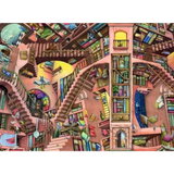 Adult puzzle by Ravensburger titled Colin Thompson Ludicrous Library, featuring a colorful, detailed library scene with 500 pieces.
